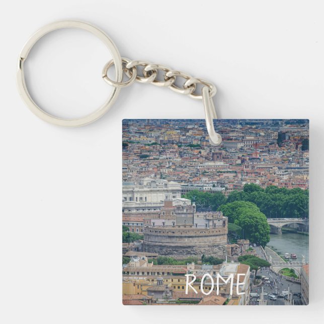 View of Rome historic city center from above Key Ring (Front)