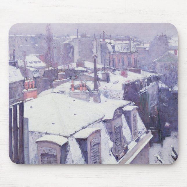 View of Roofs  or Roofs under Snow, 1878 Mouse Mat (Front)