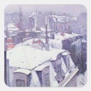 View of Roofs or Roofs under Snow, 1878 Square Sticker