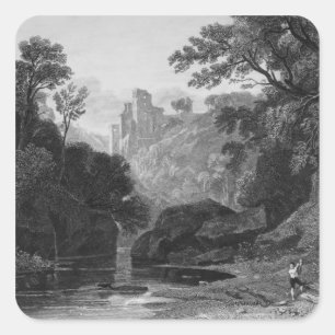 View of Roslin Castle Square Sticker