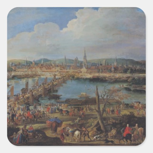 View of Rouen from Saint-Sever, c.1715-20 Square Sticker (Front)