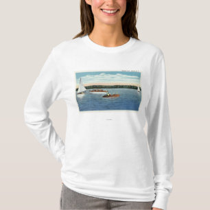 View of Sail and Motor Boats on Owasco Lake T-Shirt