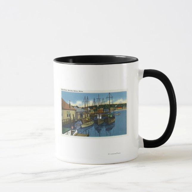 View of Sailboats Docked in the Harbour Mug (Right)