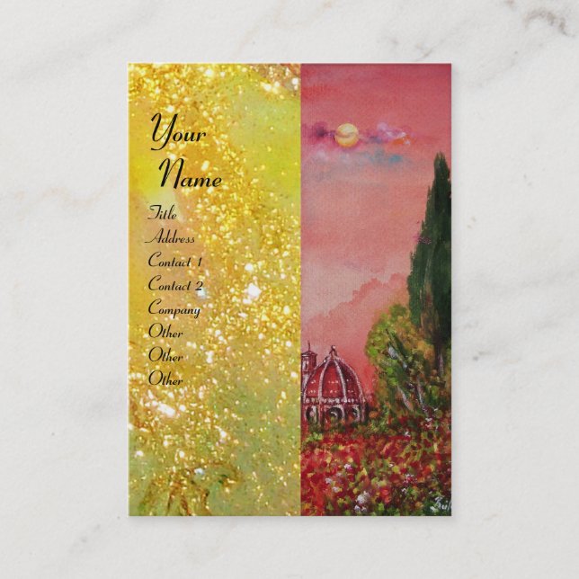 VIEW OF SAINT MARY OF FLOWER / FLORENCE IN SUNSET BUSINESS CARD (Front)