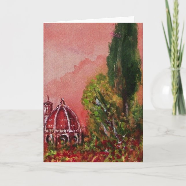 VIEW OF SAINT MARY OF FLOWER / FLORENCE IN SUNSET HOLIDAY CARD (Front)