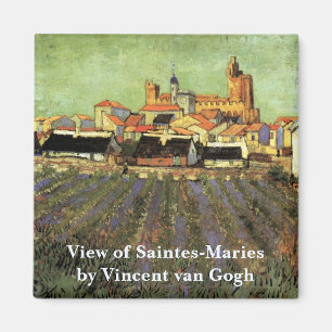 View of Saintes Maries by Vincent van Gogh Magnet