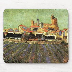 View of Saintes Maries by Vincent van Gogh Mouse Mat