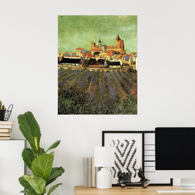 View of Saintes Maries by Vincent van Gogh Poster (Home Office)