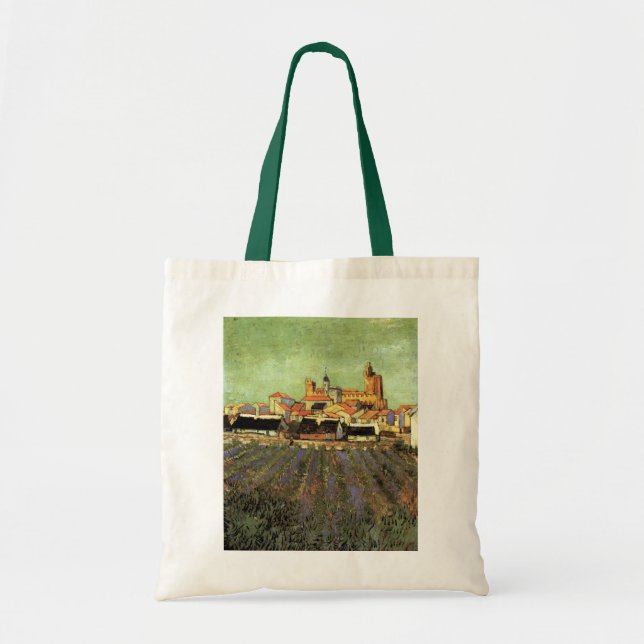 View of Saintes Maries by Vincent van Gogh Tote Bag (Front)