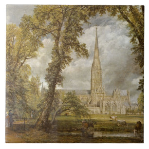 View of Salisbury Cathedral (by John Constable) Tile
