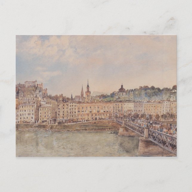 View of Salzburg (by Rudolf von Alt) Postcard (Front)