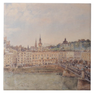 View of Salzburg (by Rudolf von Alt) Tile