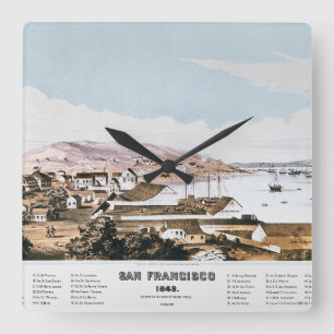 View Of San Francisco, 1849 Square Wall Clock