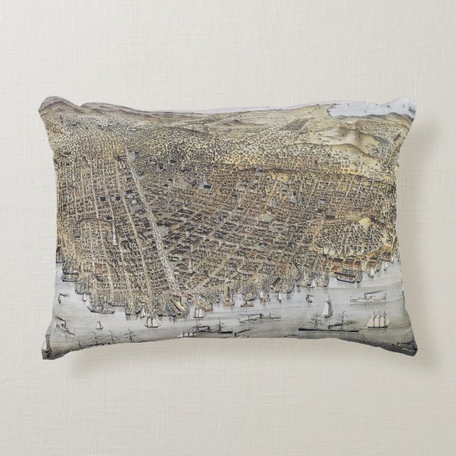 View Of San Francisco, 1878 Decorative Cushion (Front)