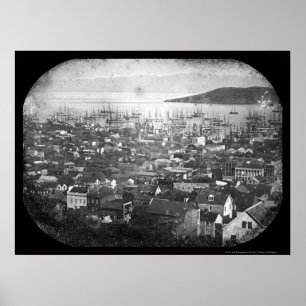 View of San Francisco Harbour Daguerreotype 1855 Poster
