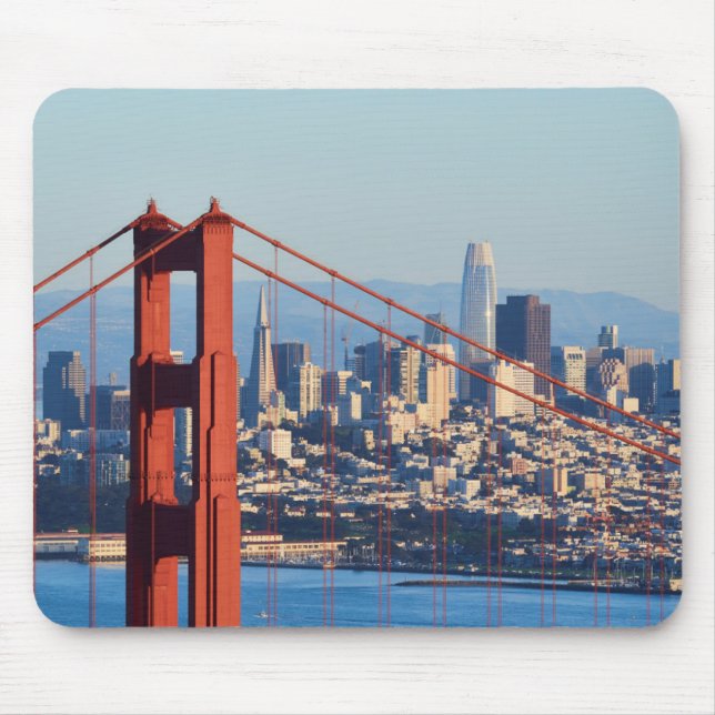 View of San Francisco Through Golden Gate Bridge Mouse Mat (Front)