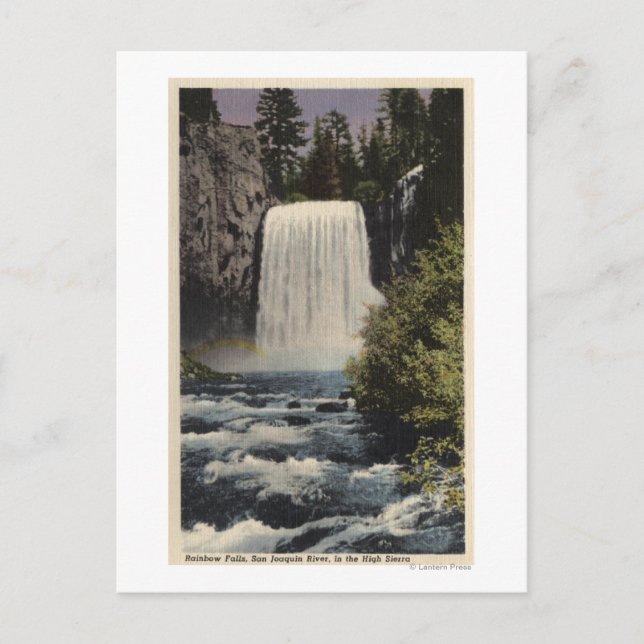 View of San Joaquin River & Rainbow Falls Postcard (Front)
