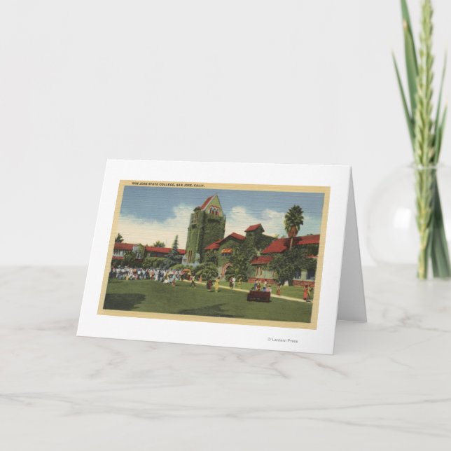 View of San Jose State College Campus Card (Front)