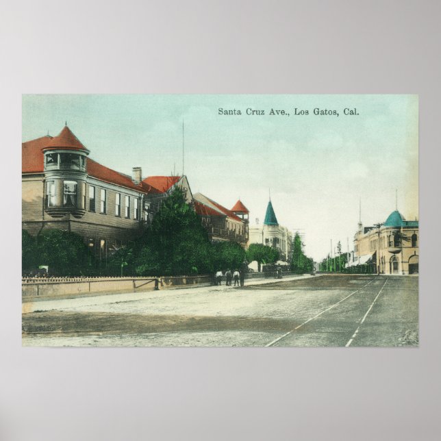 View of Santa Cruz AvenueLos Gatos, CA Poster (Front)