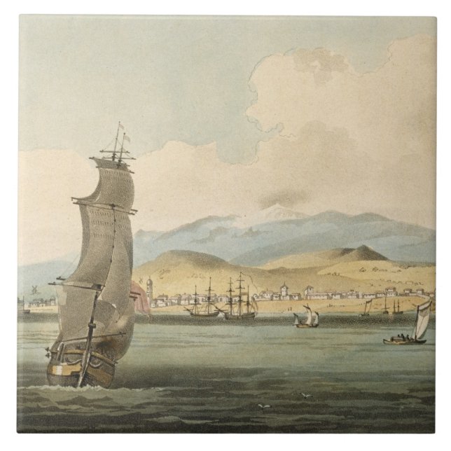 View of Santa Cruz, plate 3 from 'A Voyage to Coch Tile (Front)
