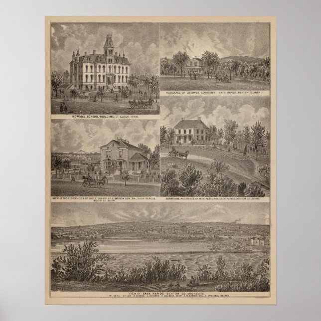 View of Sauk Rapids, Minnesota Poster (Front)