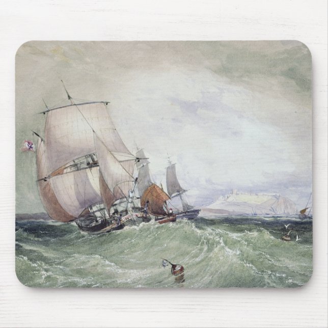 View of Scarborough, with a Collier Brig Mouse Mat (Front)