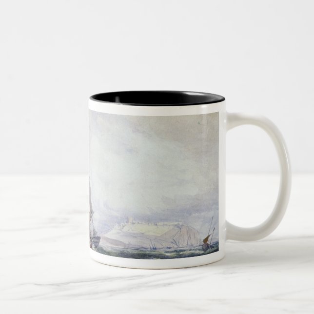View of Scarborough, with a Collier Brig Two-Tone Coffee Mug (Right)