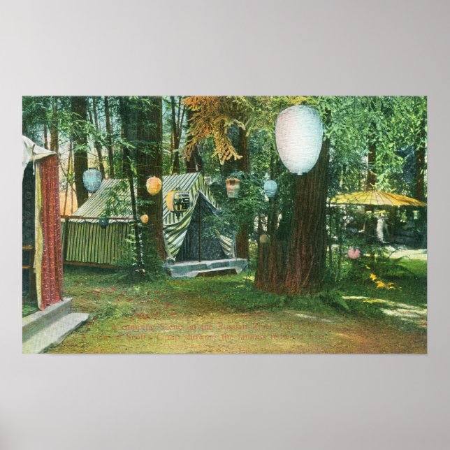 View of Scotts Camp, RedwoodsRussian River, CA Poster (Front)