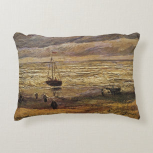 View of Sea at Scheveningen by Vincent van Gogh Decorative Cushion