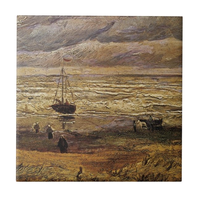 View of Sea at Scheveningen by Vincent van Gogh Tile (Front)