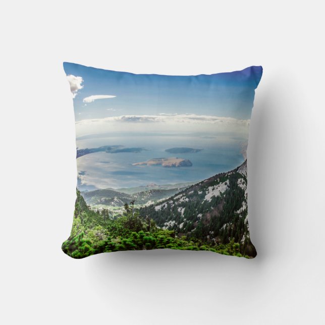 View of sea from mountains cushion (Front)