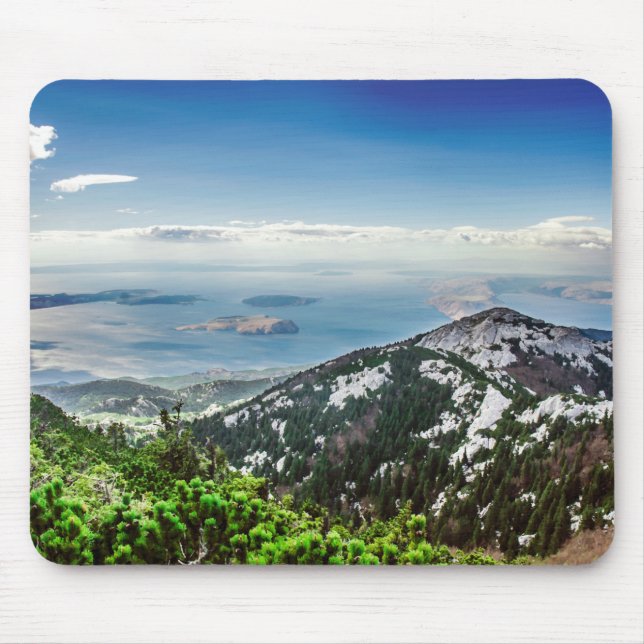 View of sea from mountains mouse mat (Front)