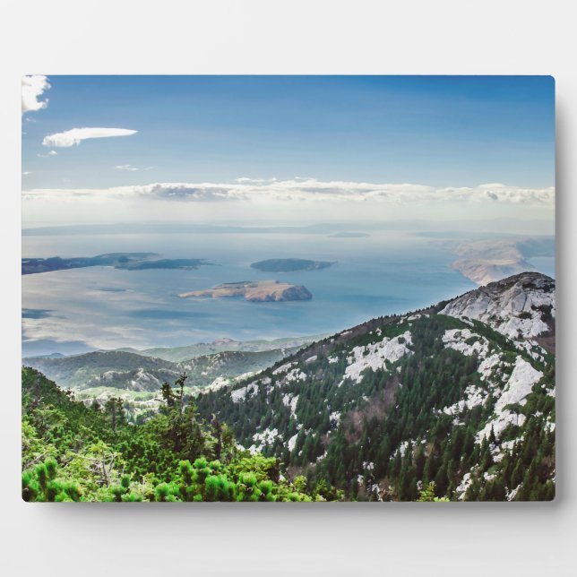 View of sea from mountains plaque (Front)