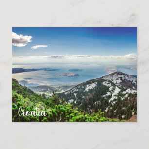 View of sea from mountains postcard