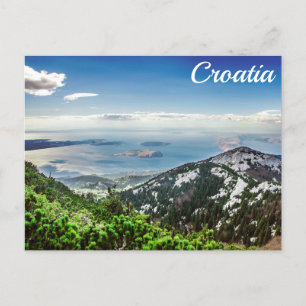 View of sea from mountains postcard