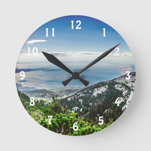 View of sea from mountains round clock (Front)