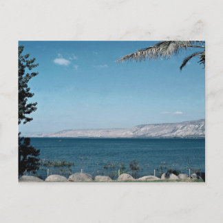 View of Sea of Galilee from south shore, Israel Postcard