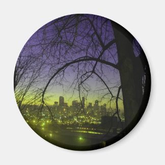 View of Seattle at dawn Magnet