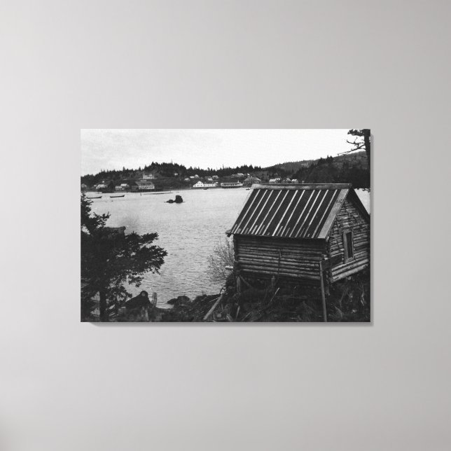 View of Seldovia, Alaska from across water Canvas Print (Front)