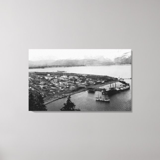 View of Seward, Alaska From Air Photograph Canvas Print (Front)