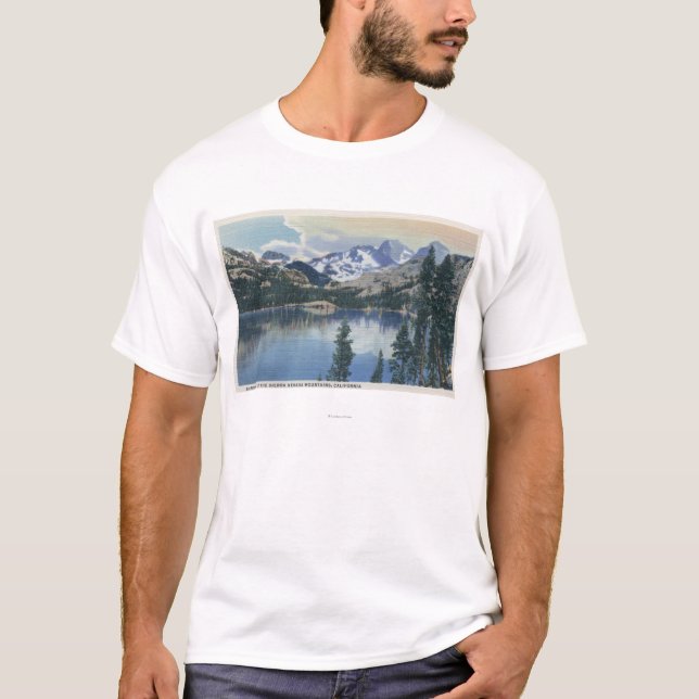 View of Shadow Lake, Sierra Nevada Mountains T-Shirt (Front)