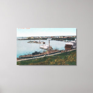 View of Ships in the DockSt. Michael, AK Canvas Print