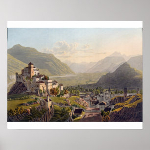 View of Sion, illustration from 'Voyage Pittoresqu Poster