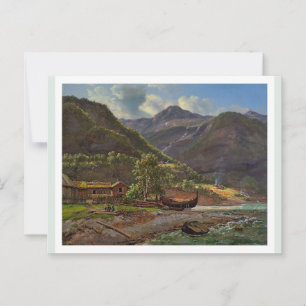 View of Skjolden in Lyster, Norway 1843 JCC Dahl Postcard