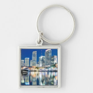View of skyline with reflection in water, Miami Key Ring