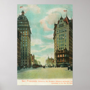 View of Skyscrapers that Survived 1906 Poster