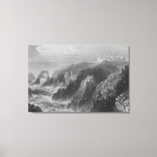View of Slaines Castle, near Peterhead Canvas Print