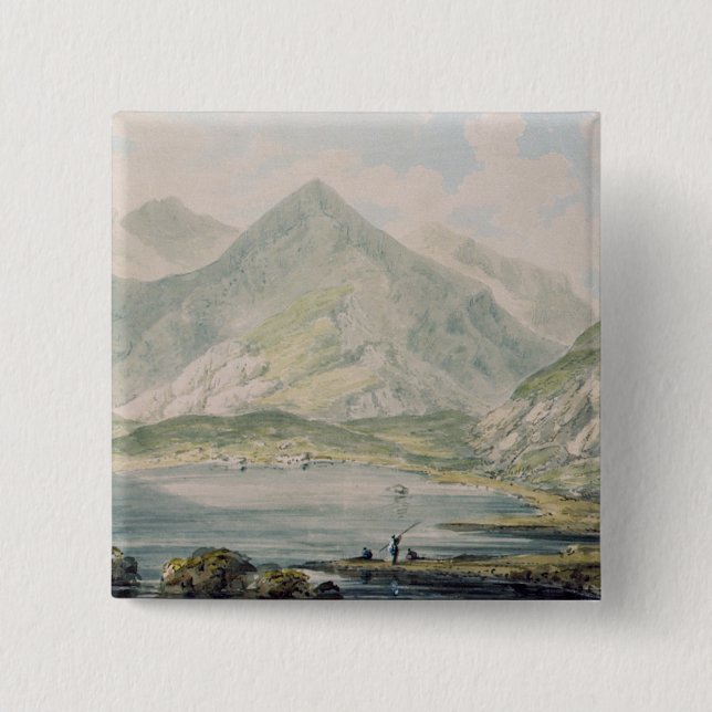 View of Snowdon 15 Cm Square Badge (Front)