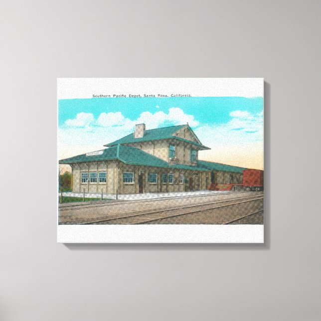 View of Southern Pacific DepotSanta Rosa, CA Canvas Print (Front)