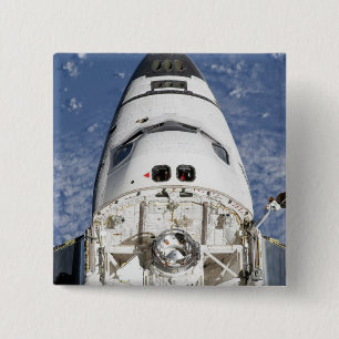 View of space shuttle Endeavour's crew cabin 15 Cm Square Badge